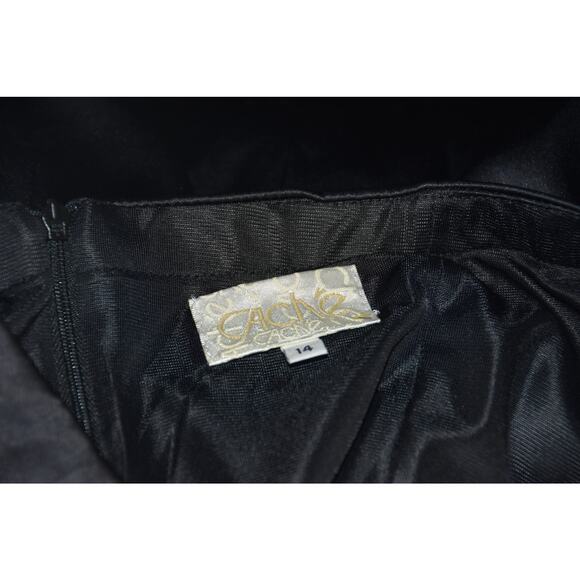 Cache Embroidered Floral Strapless Cocktail Party Evening Sheath Dress Size 14 - Picture 7 of 9